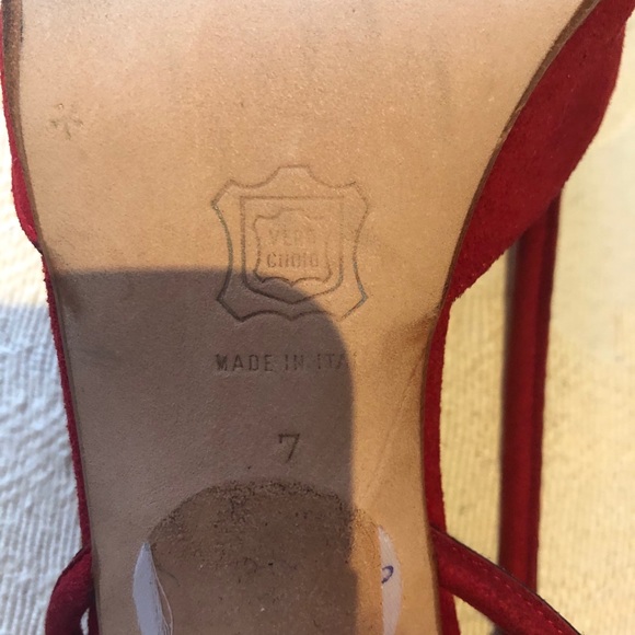 Donna Karan red suede sling backs - Picture 6 of 8